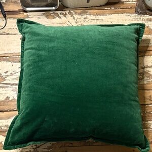 Crate&Barrel Green velvet Accent Pillow